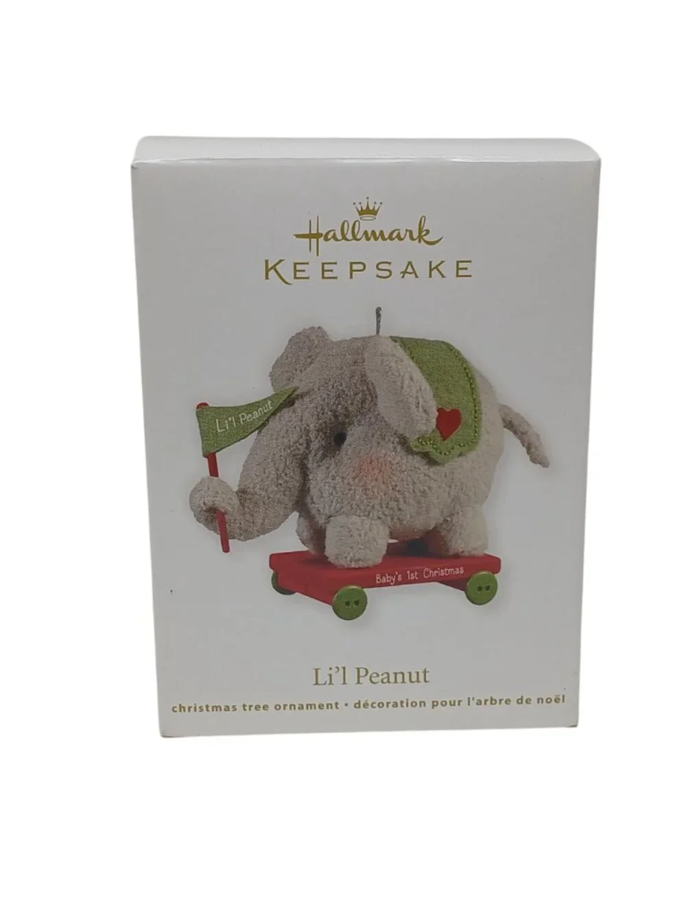 Hallmark Keepsake Lil Peanut Babys 1st Christmas Ornament 2012 Elephant Wagon D9